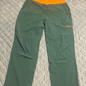 Women's Green and Orange Straight Leg Pants